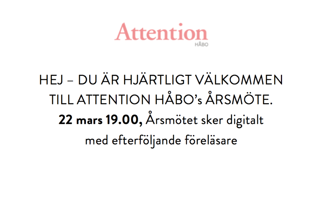 Kallelse Årsmöte 22 mars 2021