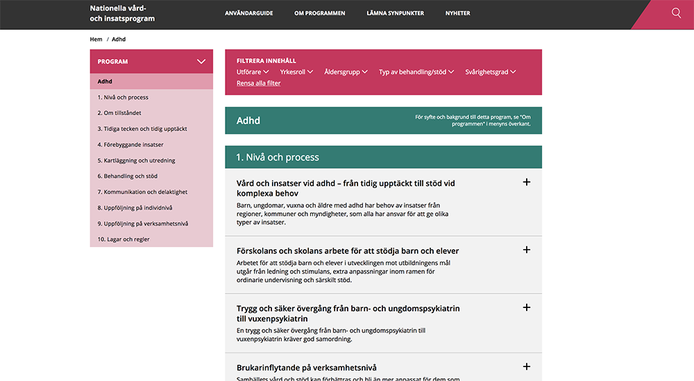 Nytt vård- och insatsprogram (VIP) för adhd